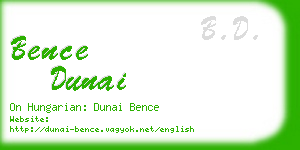 bence dunai business card